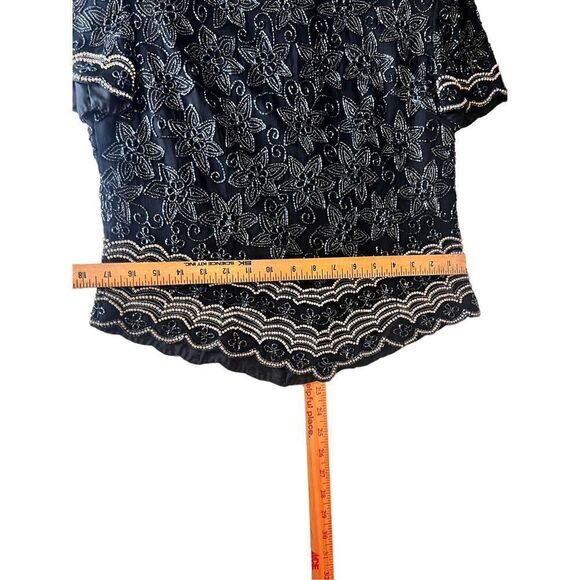 Pappell boutique 100% silk beaded Evening blouse size medium. - Picture 12 of 12